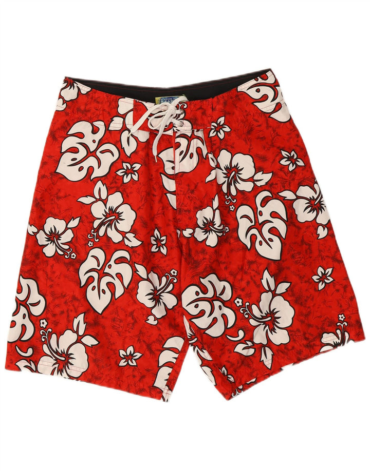 Sapore Di Mare Badeshorts til mænd Medium rød blomsterpolyester Hawaiian