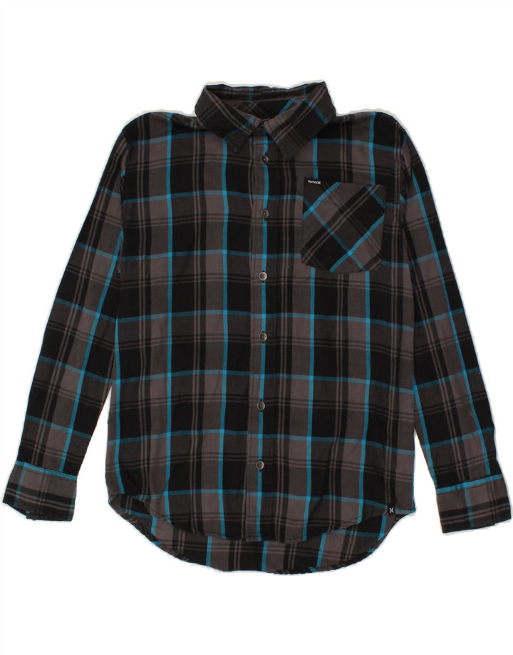 HURLEY Boys Shirt 10-11 Years Medium Grey Check Vintage Hurley and Second-Hand Hurley from Messina Hembry 