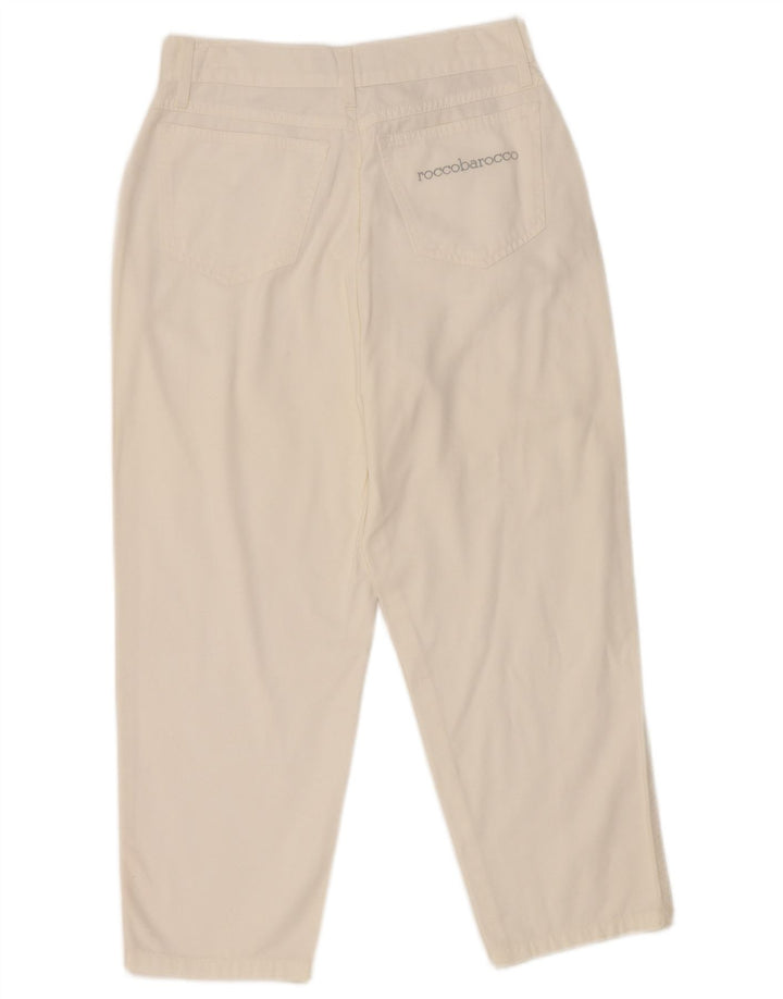 Roccobarocco Dame Højtalje Capri Bukser IT 44 Medium W26 L22 Hvid