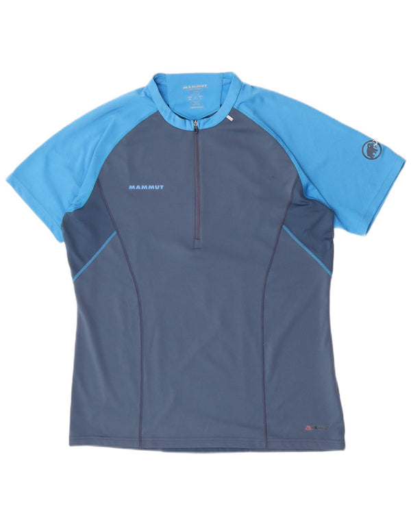 Mammut Polartec T-shirt med lynlås til mænd, stor blå farveblok