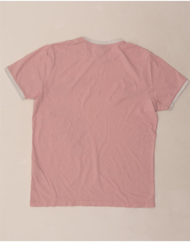 Ellesse Herre T-Shirt Top Stor Pink Colourblock Bomuld