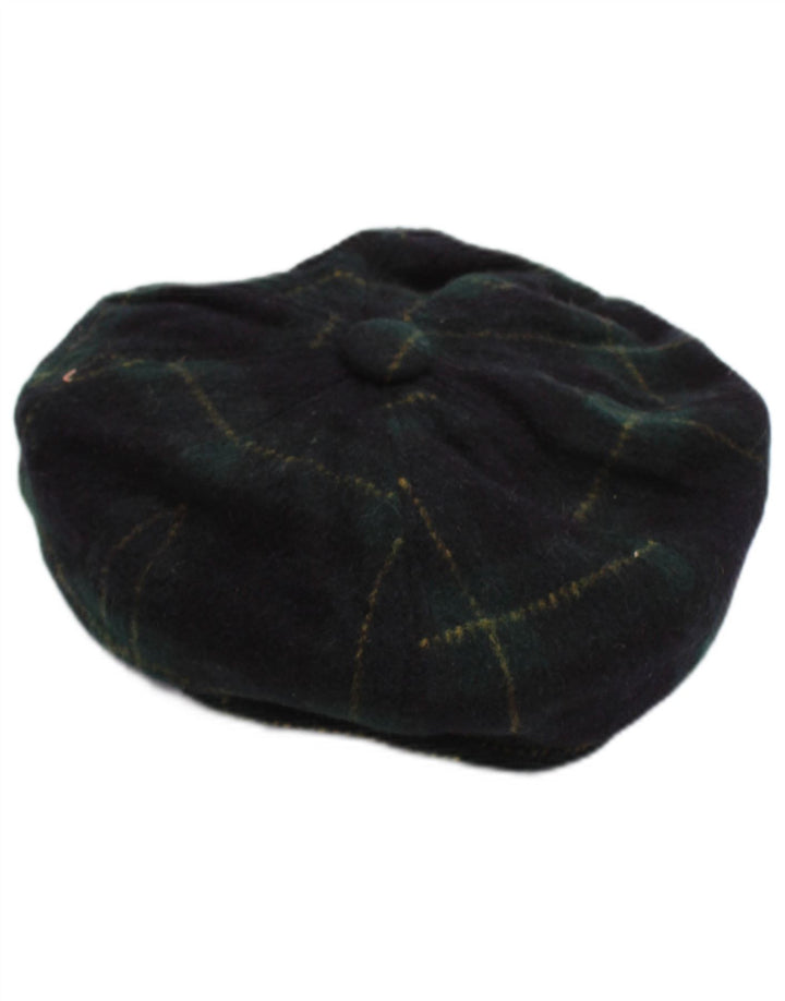 Vintage flad kasket til mænd, lille marineblå ternet