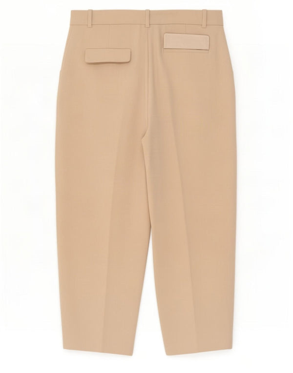 Zara Kvinder Højtaljet Pegged Cropped Bukser Large W32 L25 Beige