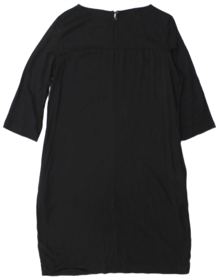 Marks & Spencer Dame 3/4-ærmet Shift Dress UK 12 Medium Black Viscose
