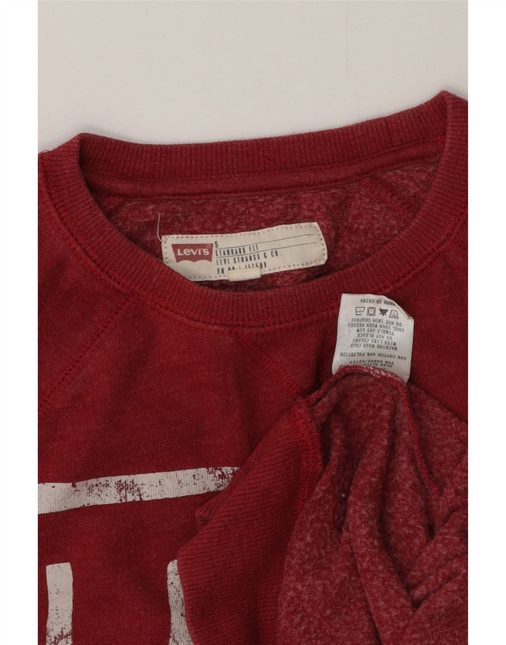 LEVI'S Herre Grafisk Standard Fit Sweatshirt Jumper Lille Rød Bomuld