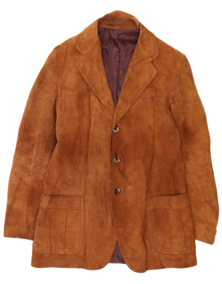 Vintage herre 3 knap ruskind blazer jakke UK 38 medium brun