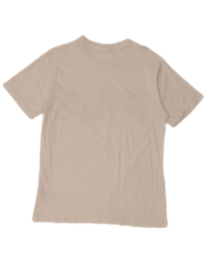 Fila Herre Grafisk T-Shirt Top Medium Hvid Bomuld