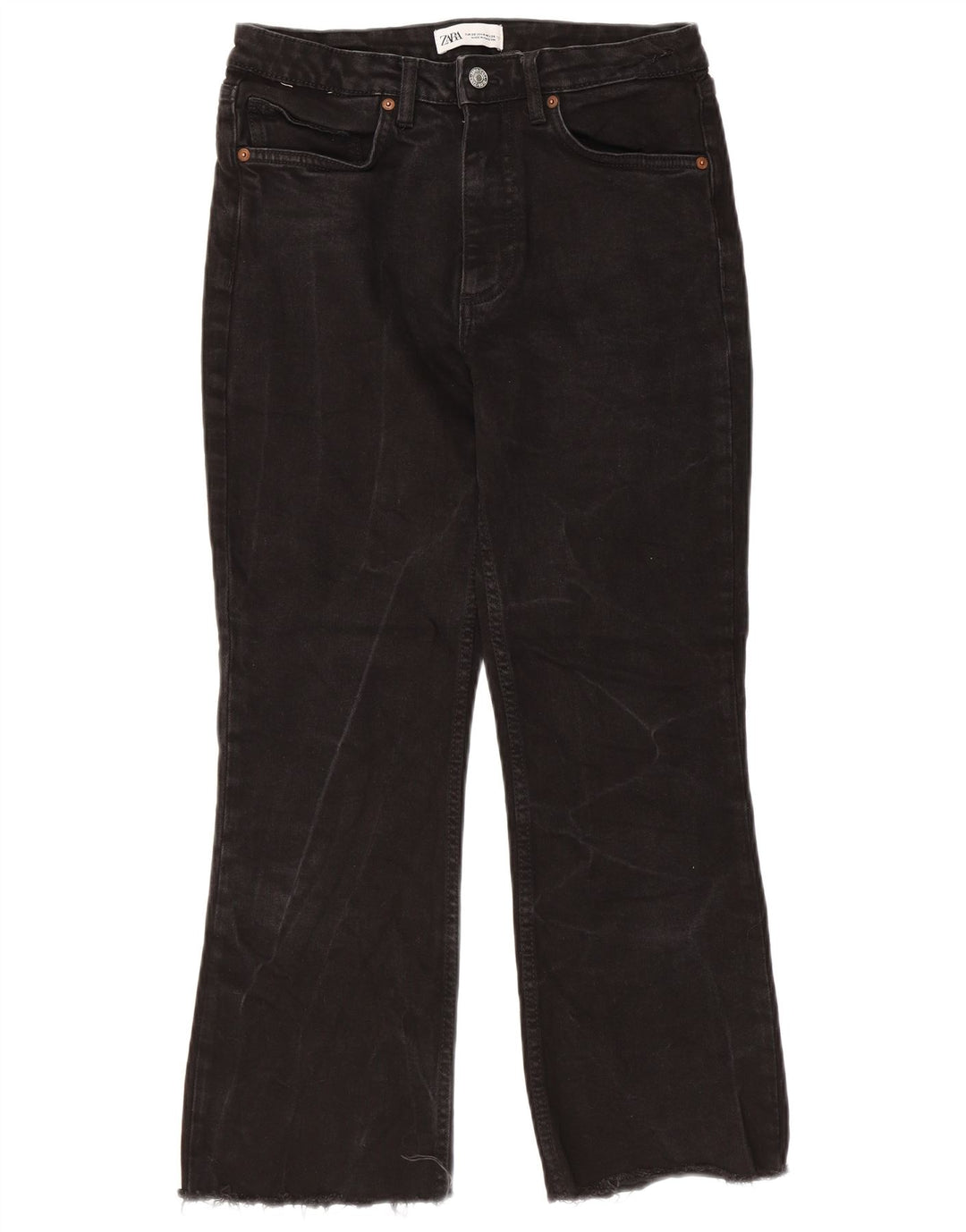 ZARA Dame Bootcut Jeans EU 36 XS W26 L25 Sort