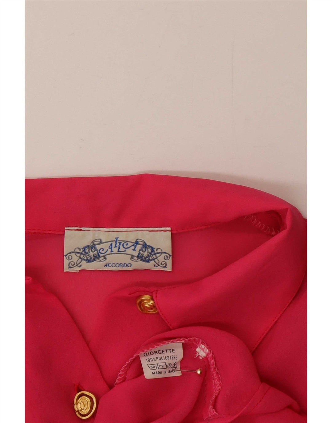 ACCORDO Kortærmet skjortebluse til kvinder UK 12 Medium Pink Polyester