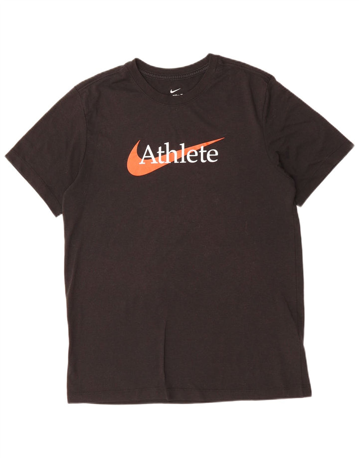Nike Herre Dri Fit grafisk T-shirt Top Medium Sort Bomuld