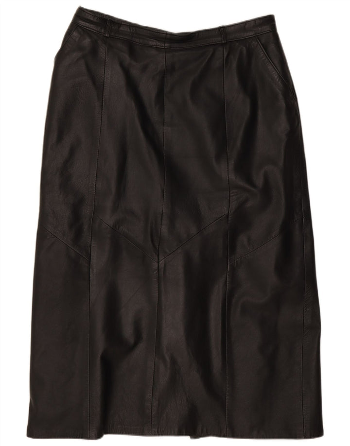 Vintage lædernederdel til kvinder IT 42 Medium W28 Sort