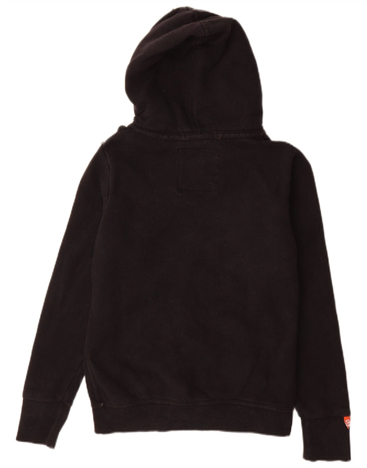 Superdry hættetrøje til kvinder med lynlås UK 12 Medium Sort bomuld