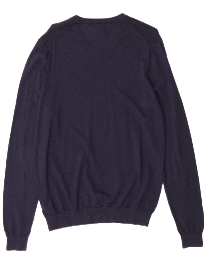 Marks & Spencer Herre V-hals sweater Medium Marineblå Merinould