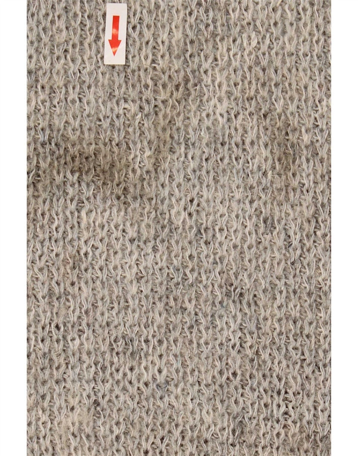 Vintage herre sweater med rund hals XL Grå Geometrisk