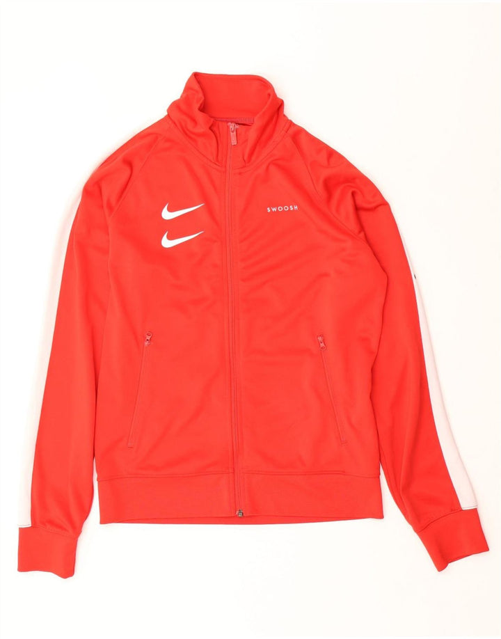 Nike herre Swoosh grafisk træningsdragt topjakke Lille rød farveblok