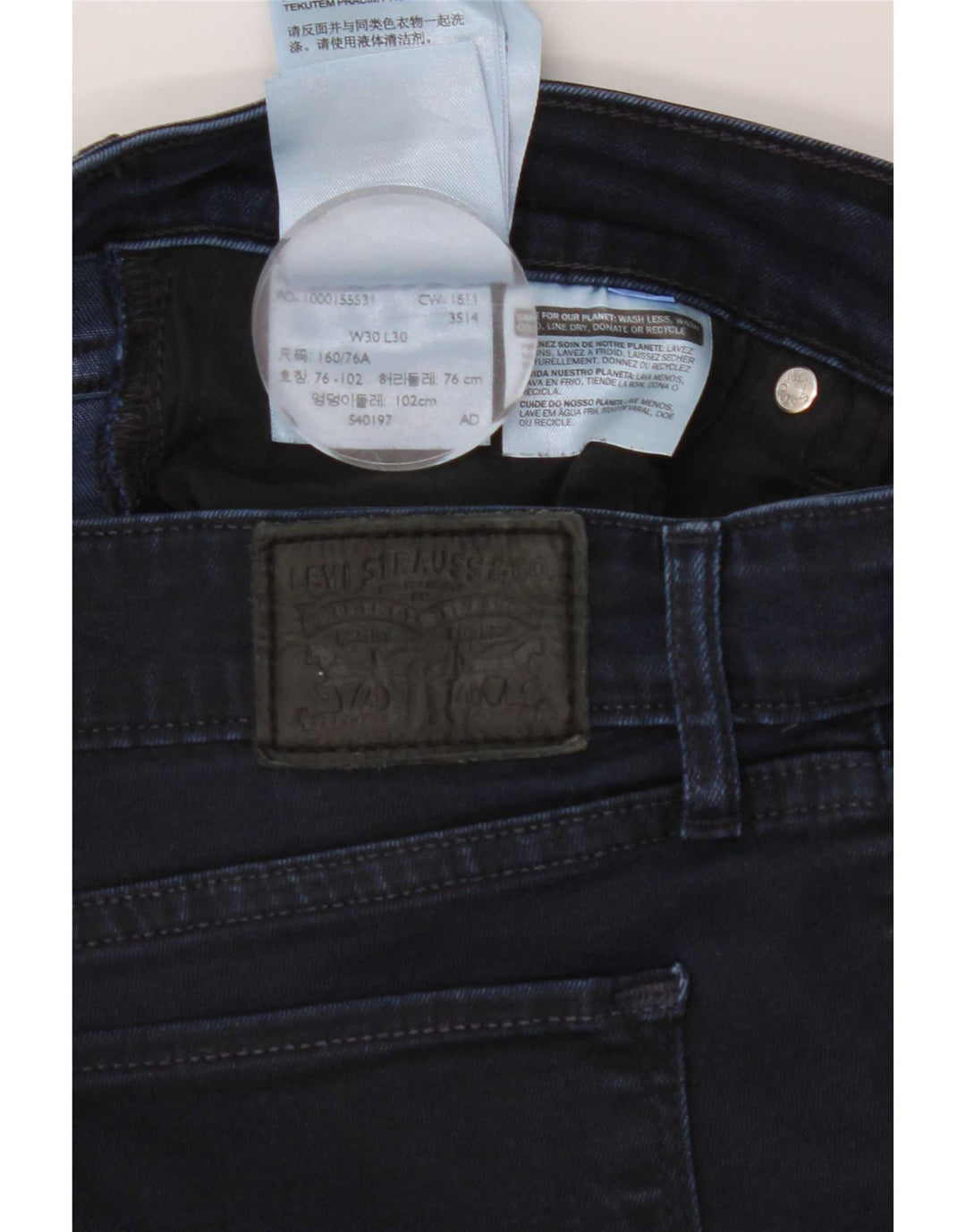 Levi's Dame 712 Slim Jeans W30 L30 Marineblå Bomuld