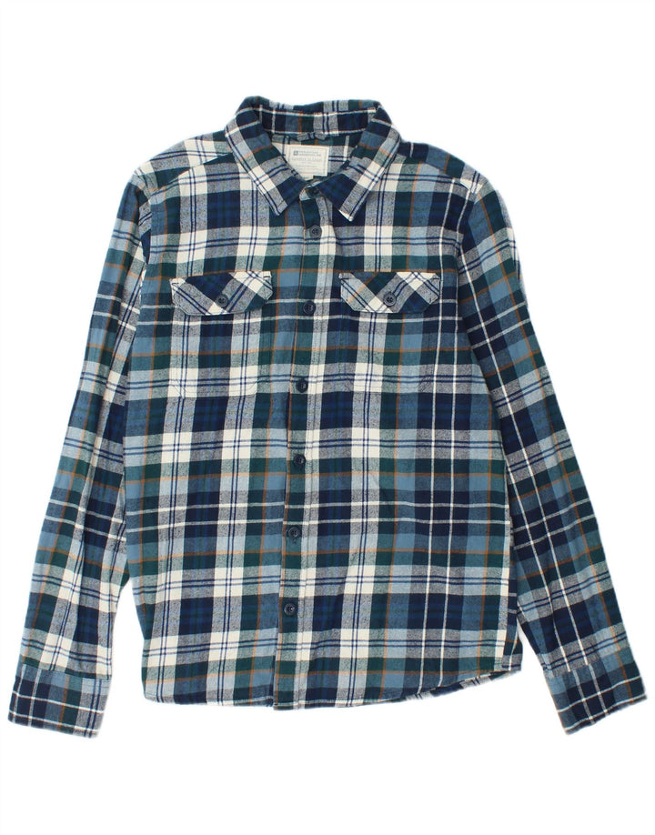 Mountain Warehouse Herre flannel skjorte lille blå ternet bomuld