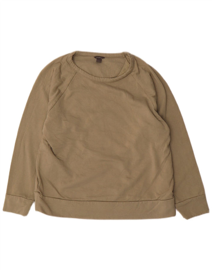 EDDIE BAUER Dame Sweatshirt Jumper UK 16 Stor Khaki Polyester