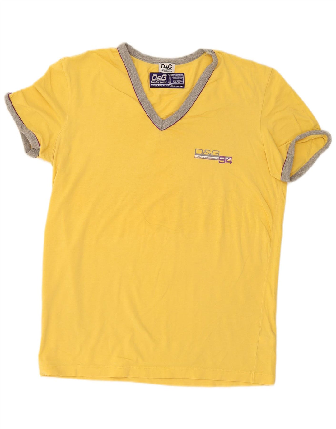 Dolce & Gabbana Herre T-Shirt Top Stor Gul