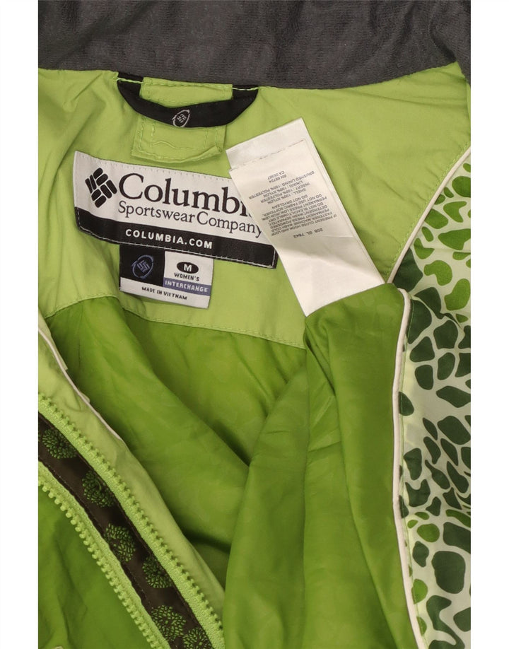 COLUMBIA Interchange regnjakke til kvinder UK 14 Medium Green Colourblock