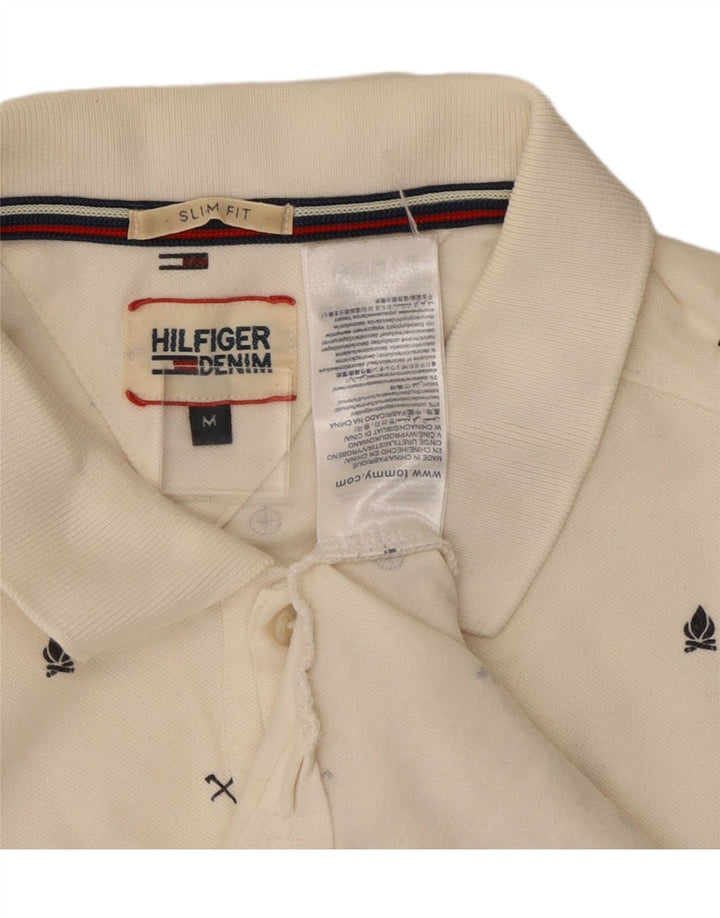 TOMMY HILFIGER Grafisk Slim Fit Poloshirt til mænd Medium Off White Bomuld