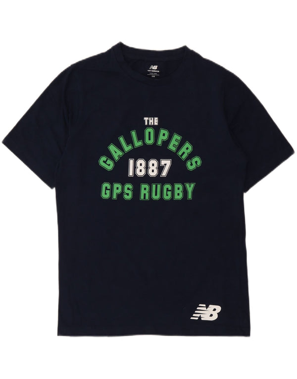 New Balance Herre Gallopers GPS Rugby Grafisk T-Shirt Top 2XS Navy Blue