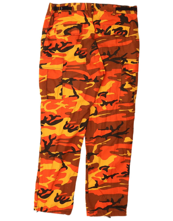 Vintage Womens Straight Cargo Trousers Large W34 L32 Orange Camouflage