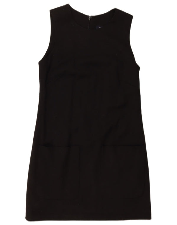 French Connection Womens Sleeveless Shift Dress UK 10 Small Black Wool