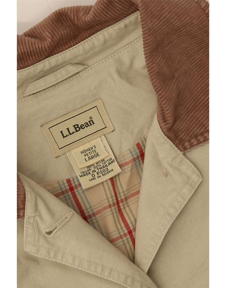 L.L.Bean Kvinder Oversized Utility Jacket UK 16 Stor Beige Bomuld
