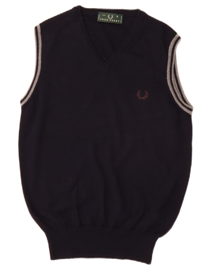 Fred Perry Herrevest Tank Top Lille Marineblå Uld