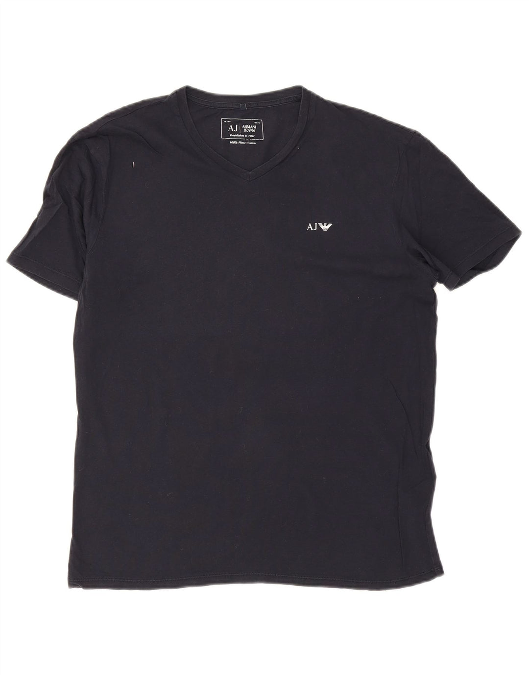 Armani Jeans Herre T-Shirt Top Stor Marineblå Bomuld