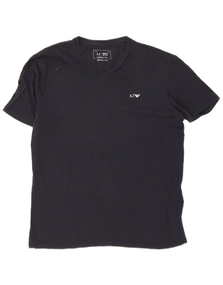 Armani Jeans Herre T-Shirt Top Stor Marineblå Bomuld