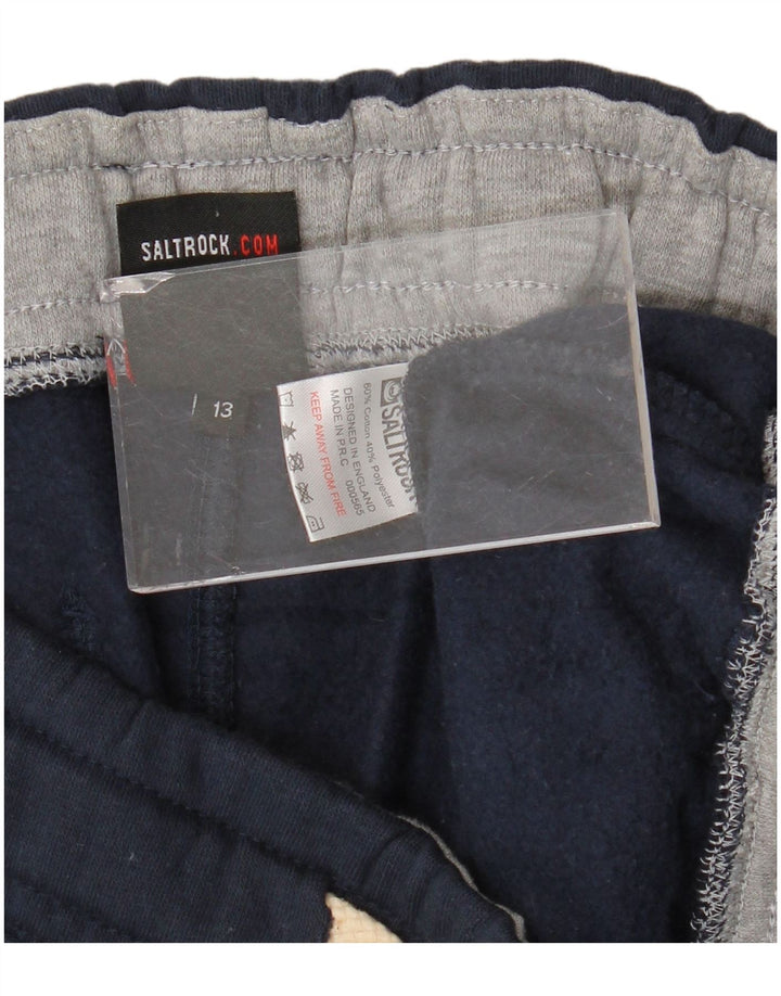 SALTROCK Grafiske træningsdragtbukser til drenge 12-13 år marineblå bomuld