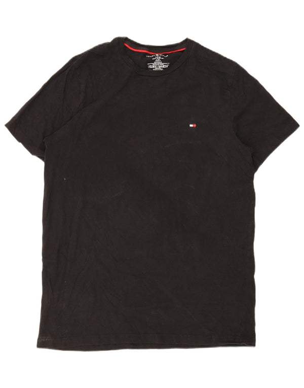 Tommy Hilfiger Herre T-Shirt Top Medium Sort Bomuld