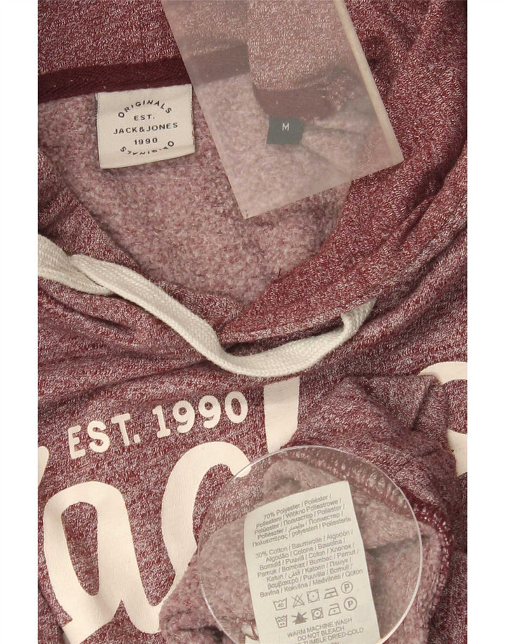 Jack & Jones Grafisk hættetrøje til mænd Medium Burgundy Flecked Polyester