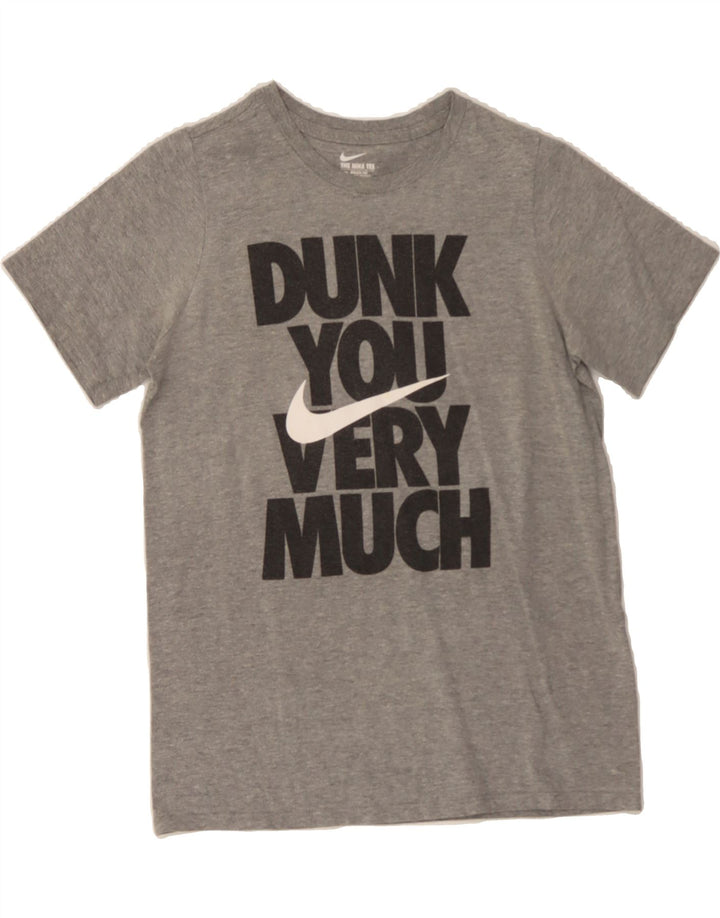 NIKE Boys Graphic T-Shirt Top 12-13 Years Large Grey Vintage Nike and Second-Hand Nike from Messina Hembry 