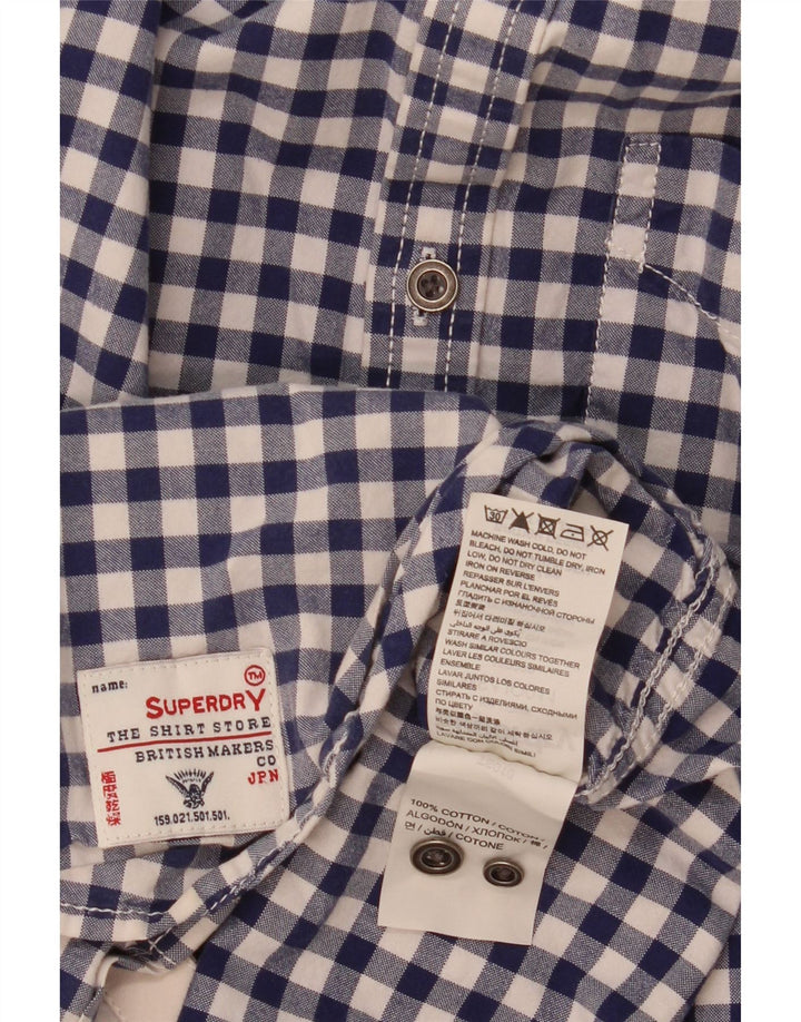 Superdry Herreskjorte Medium Blue Gingham Cotton