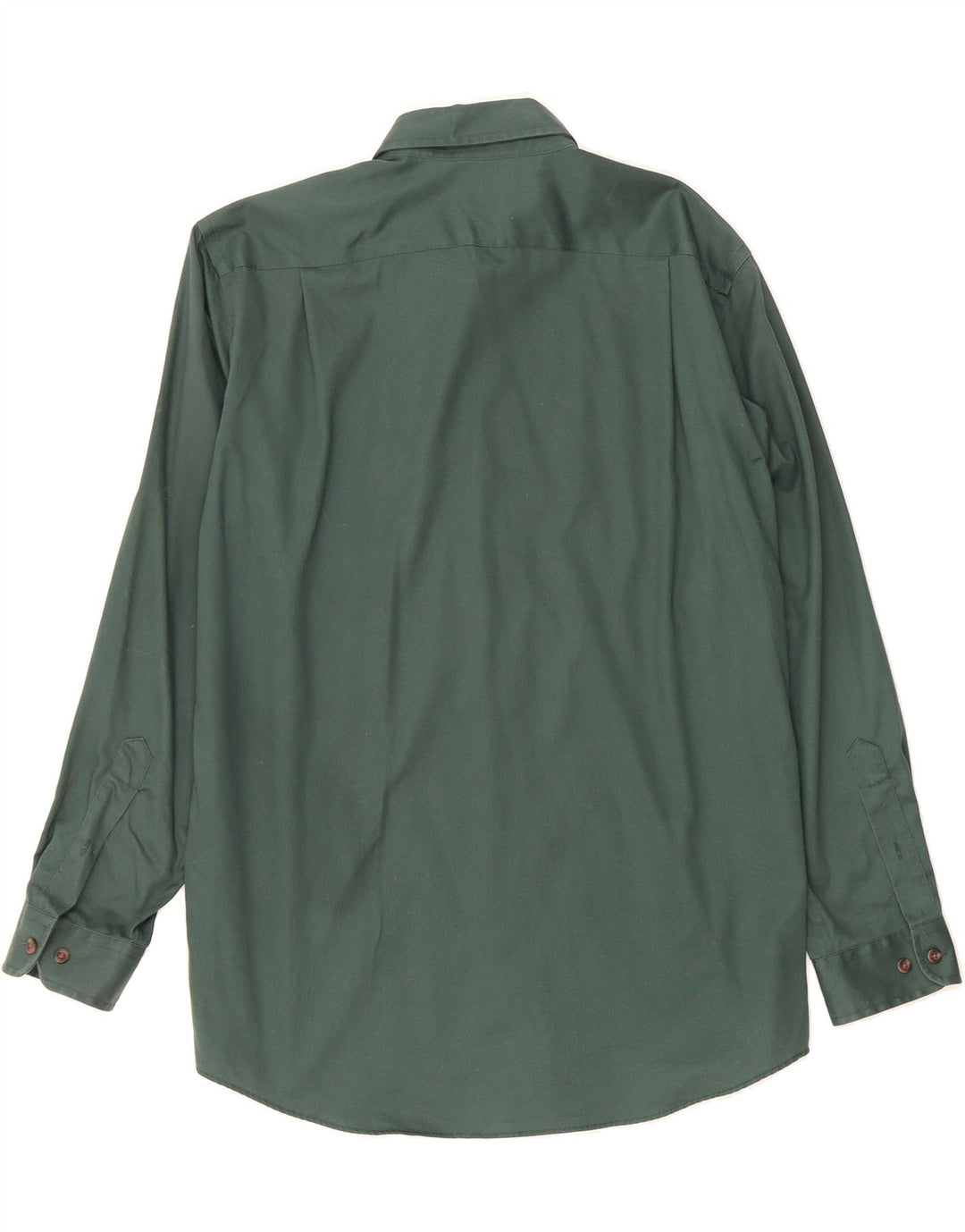 L.L.BEAN Mens Wrinkle Resistant Shirt Medium Green Cotton Vintage L.L.Bean and Second-Hand L.L.Bean from Messina Hembry 