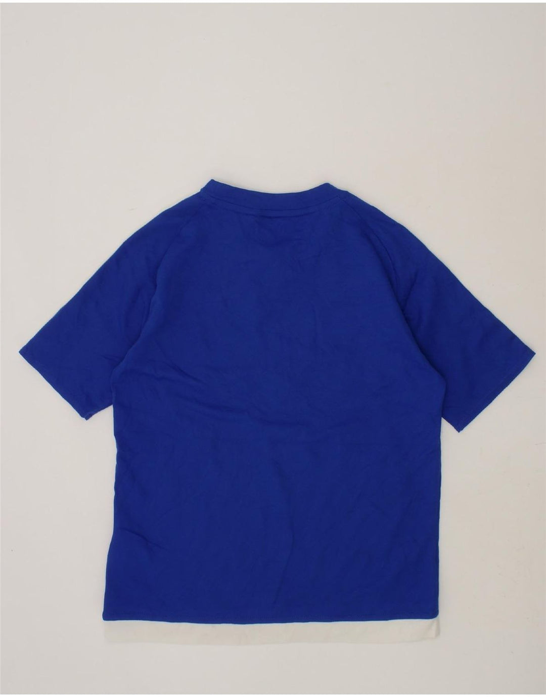 ADIDAS Boys Climalite T-Shirt Top 7-8 Years Blue Colourblock Polyester Vintage Adidas and Second-Hand Adidas from Messina Hembry 
