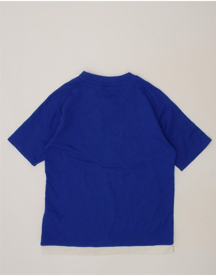 ADIDAS Boys Climalite T-Shirt Top 7-8 Years Blue Colourblock Polyester Vintage Adidas and Second-Hand Adidas from Messina Hembry 