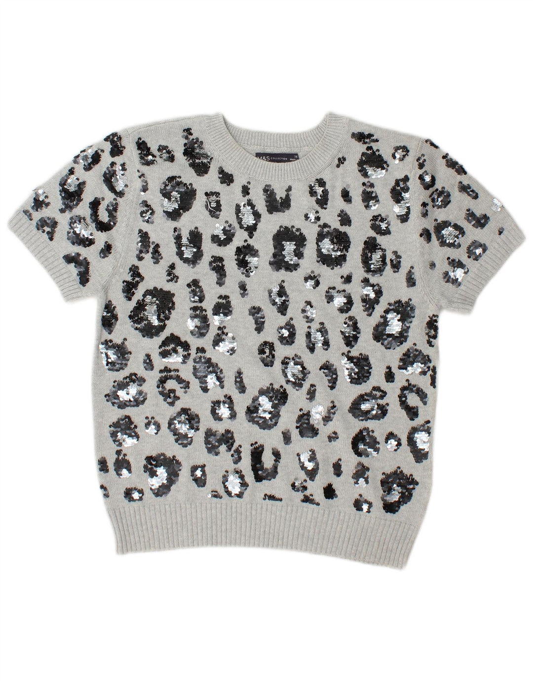Marks & Spencer Dame sweater med rund hals DK 14 mellemgrå