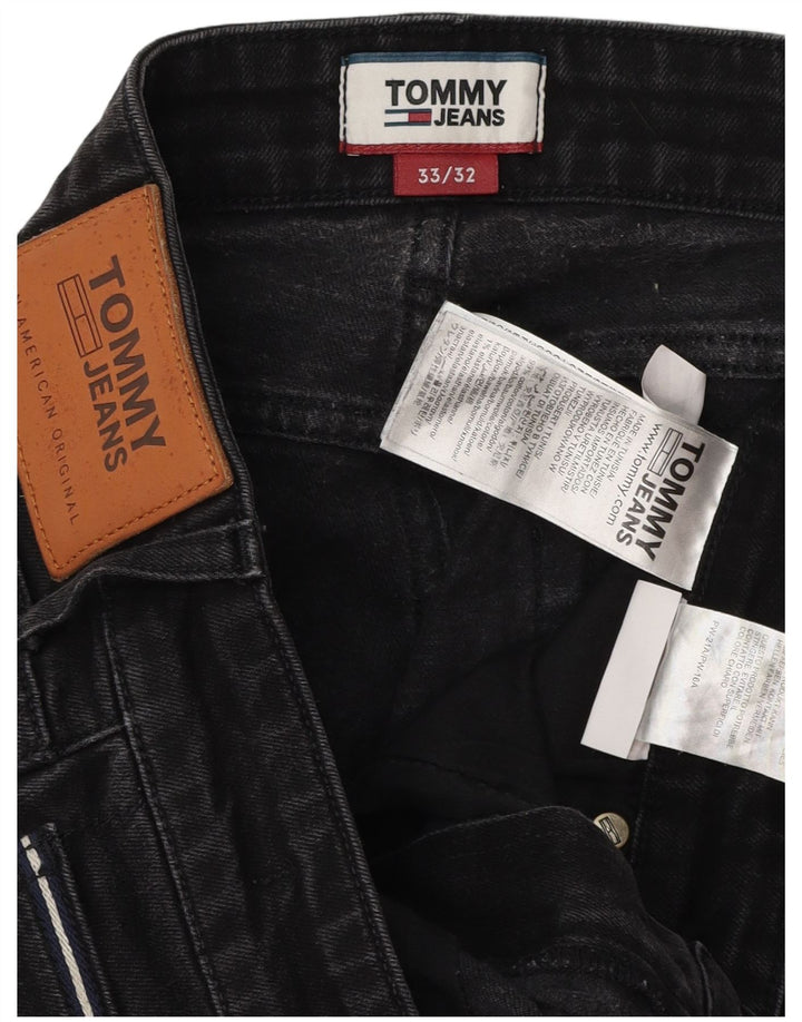 Tommy Hilfiger Herre Slim Jeans W33 L32 Sort Bomuld