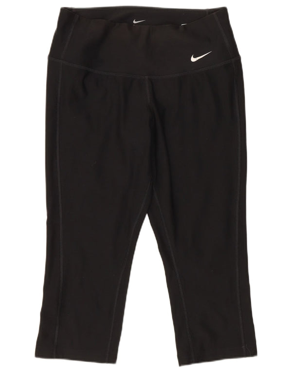 Nike Dame Dri Fit Capri Leggings UK 6 XS Sort Polyester