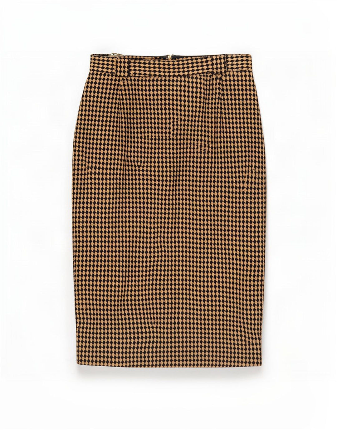 Michael H Pencil Nederdel til kvinder UK 12 Medium W26 Beige Argyle/Diamond Wool