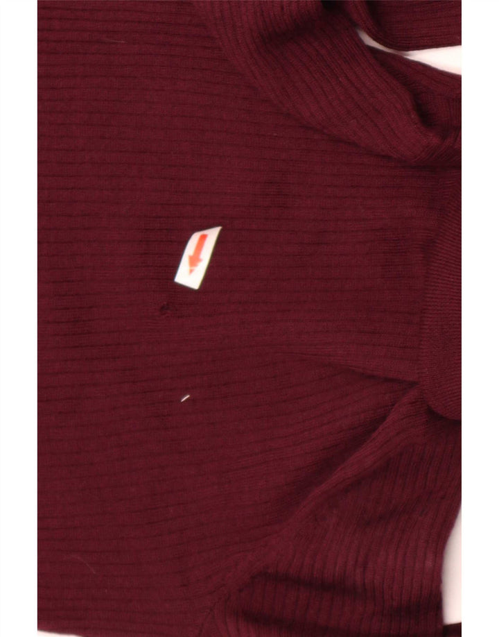 Hobbs Dame Roll Neck Jumper Sweater UK 8 Small Maroon Virgin Wool