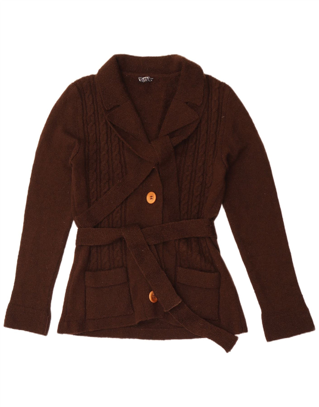 Vintage dame cardigan sweater UK 12 Medium Brown