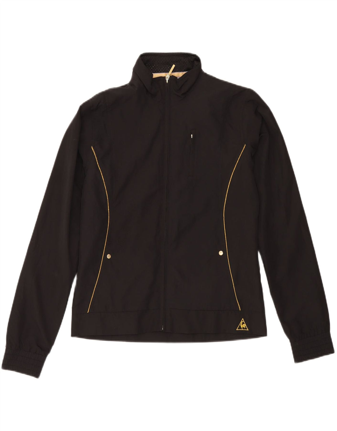 LE COQ SPORTIF Womens Tracksuit Top Jacket UK 14 Large Black Polyester Vintage Le Coq Sportif and Second-Hand Le Coq Sportif from Messina Hembry 