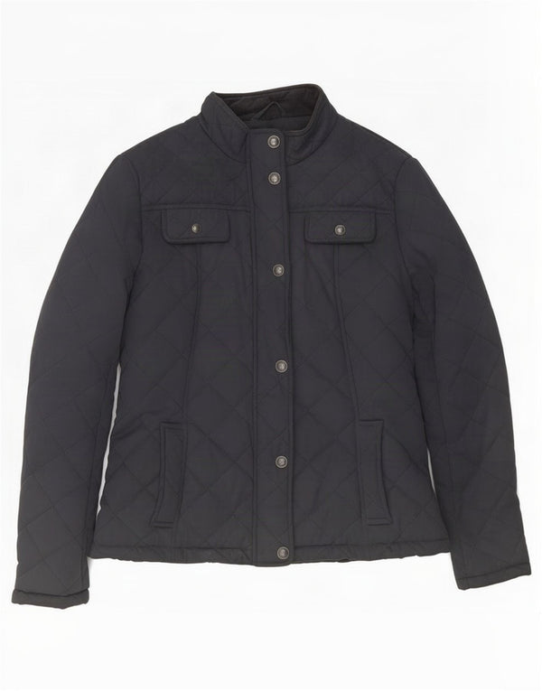 Fat Face Dame Quilted Jacket UK 12 Medium Navy Blue Polyester
