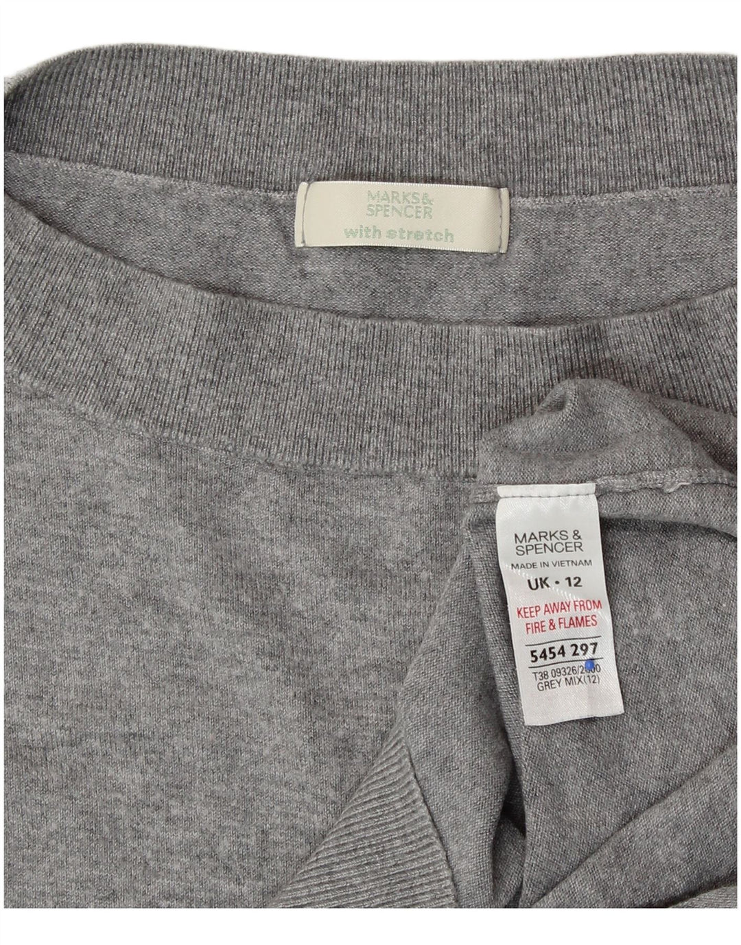 MARKS & SPENCER Womens Boat Neck Jumper Sweater UK 12 Medium  Grey