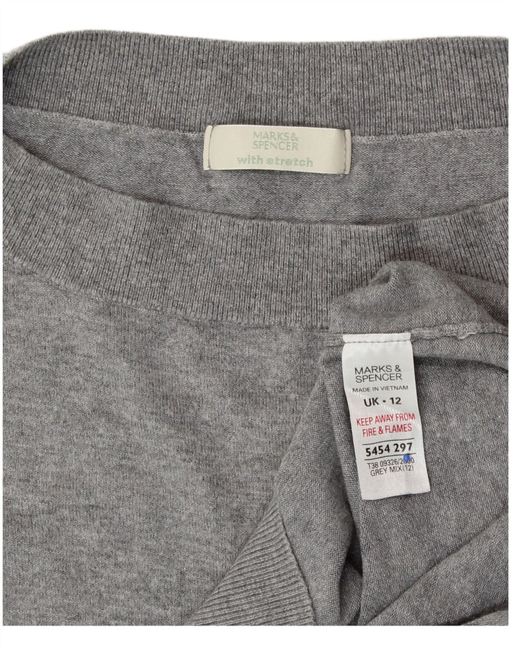 MARKS & SPENCER Womens Boat Neck Jumper Sweater UK 12 Medium  Grey